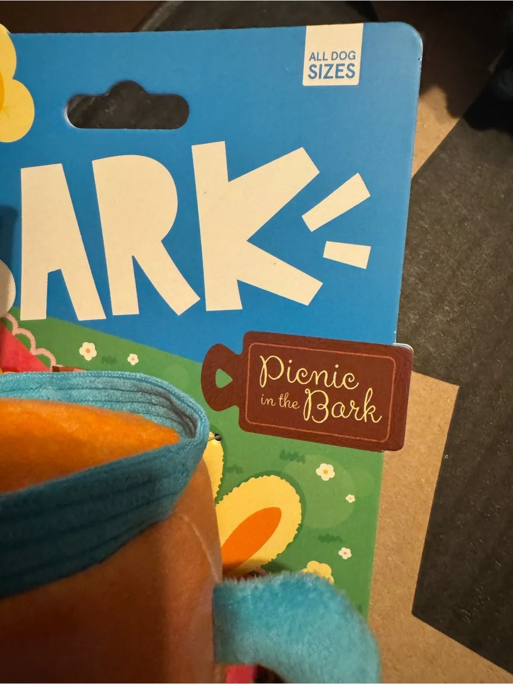 Bark Box Picnic in the Bark L oversized Sangria Dog Toy NEW crinkle, squeak,